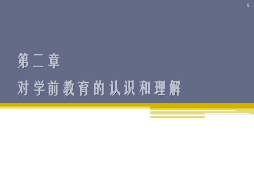 对学前教育的认识和理解PPT幻灯片