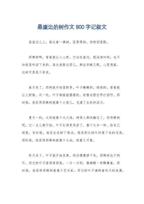 悬崖边的树作文800字记叙文