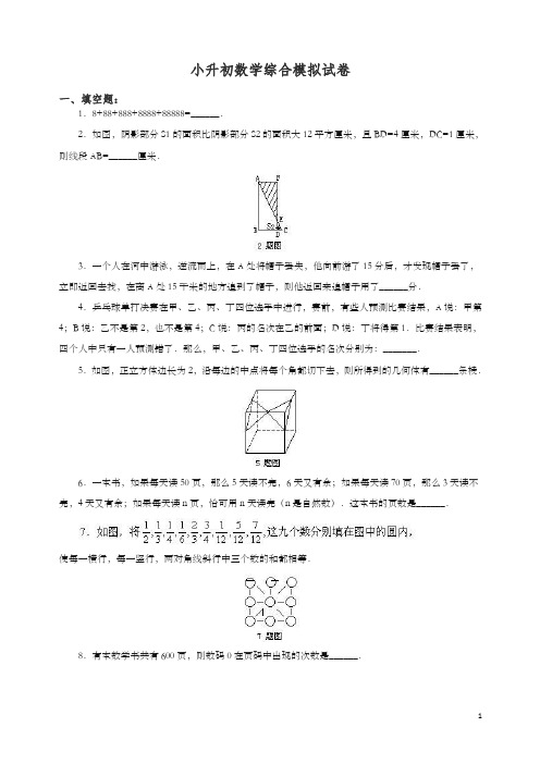 2019-2020学年小升初数学综合模拟试卷答案及详细解析(46).doc