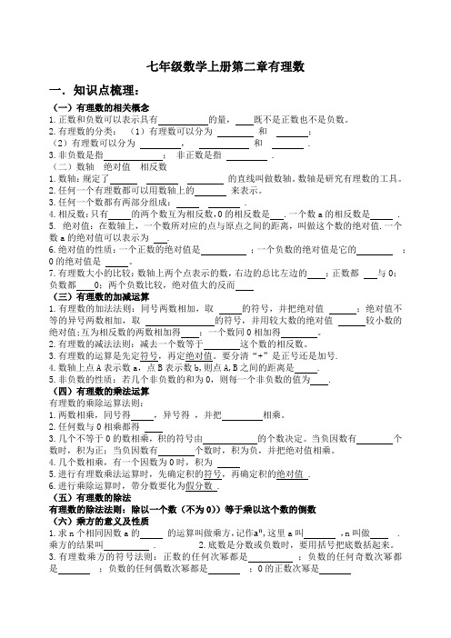 2024北师大版七年级数学上册第二章有理数的概念及加减运算培优专题训练