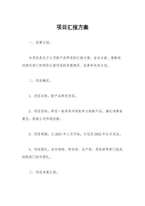 项目汇报方案