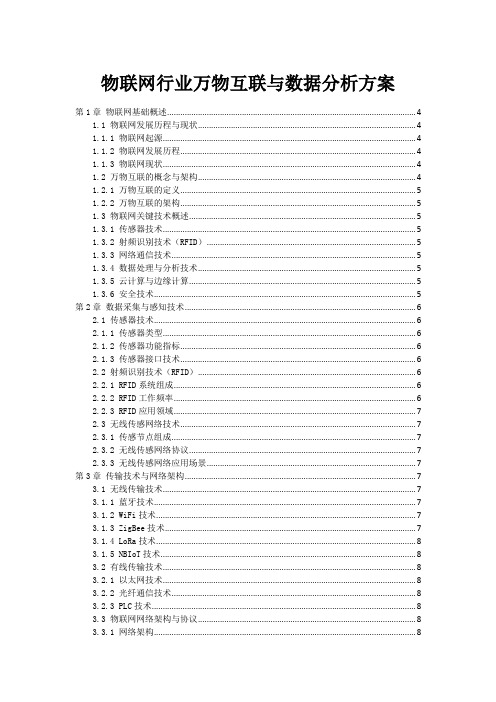 物联网行业万物互联与数据分析方案