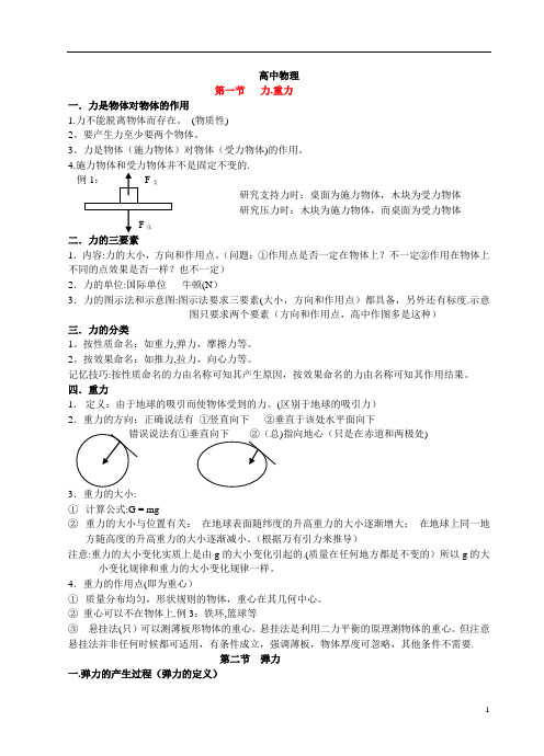 高中物理笔记(人教版){最新_最全}