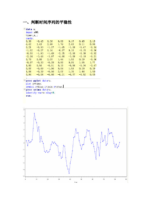 应用sas分析时间序列的平稳性以及如何建模