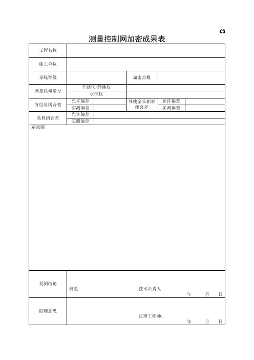 测量控制网加密成果表