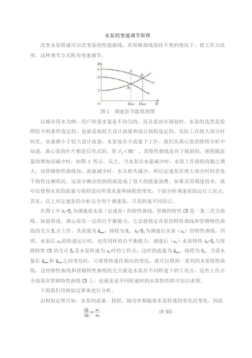 水泵的变速调节原理