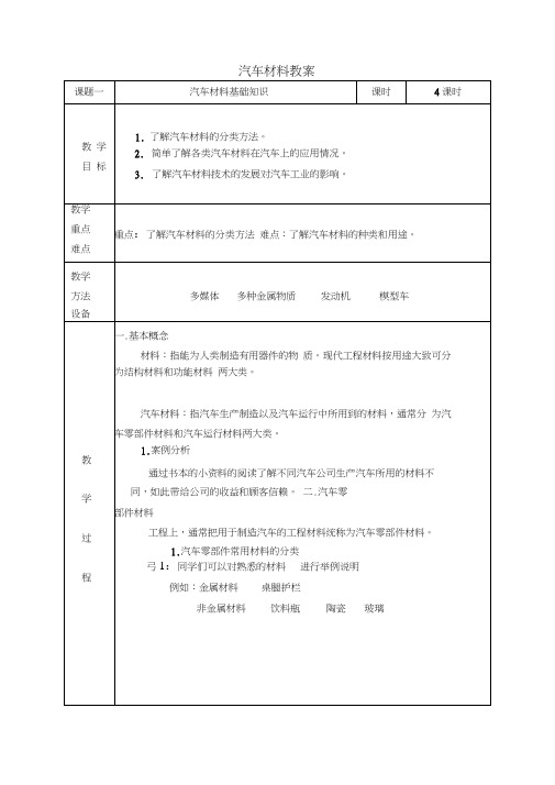 (完整版)汽车材料教案1