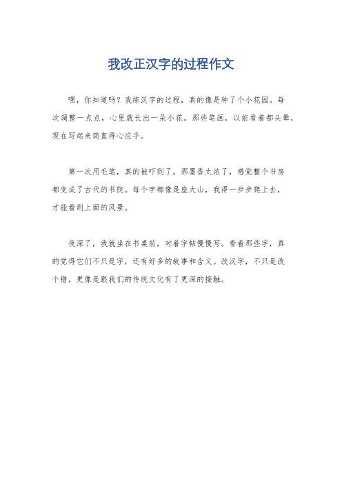 我改正汉字的过程作文