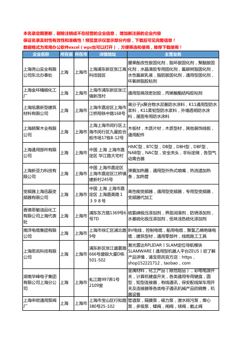 新版上海市通用型工商企业公司商家名录名单联系方式大全104家