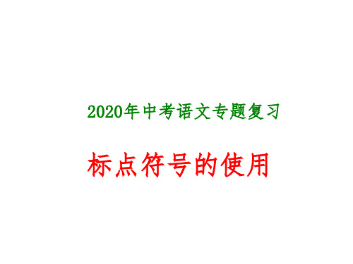 中考语文专题复习PPT课件：标点符号的使用课件