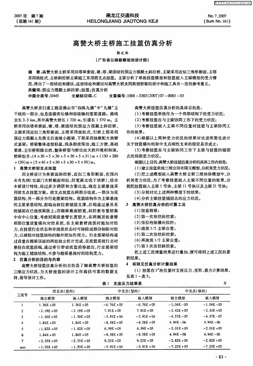 高赞大桥主桥施工挂篮仿真分析