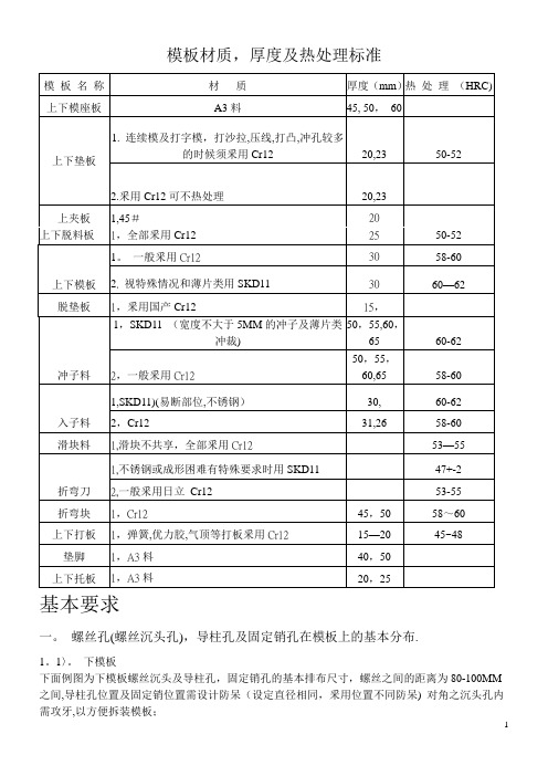 钣金模具设计规范-很全面