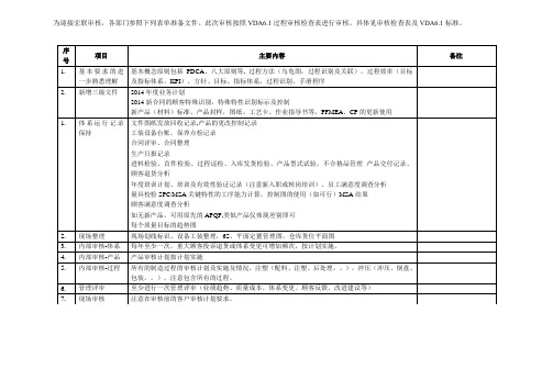 各部门迎接审核准备工作参考