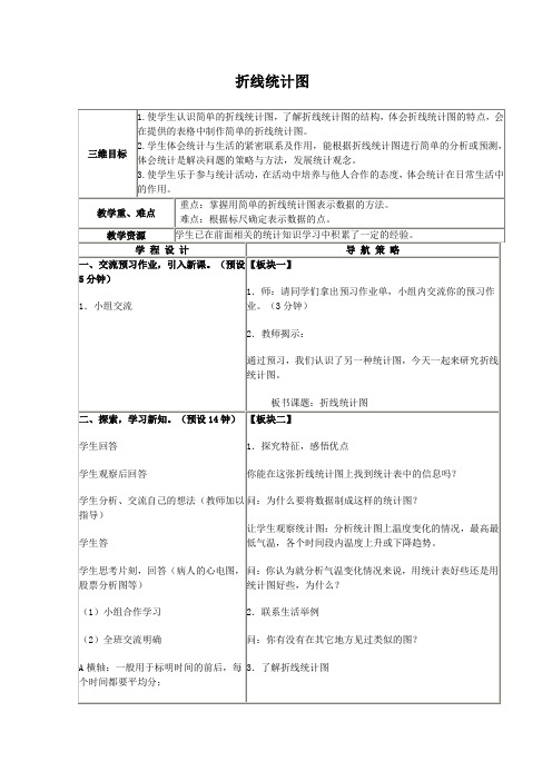 (苏教版)四年级数学下册教案折线统计图2