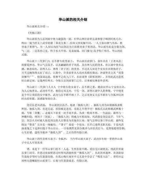 华山派的相关介绍