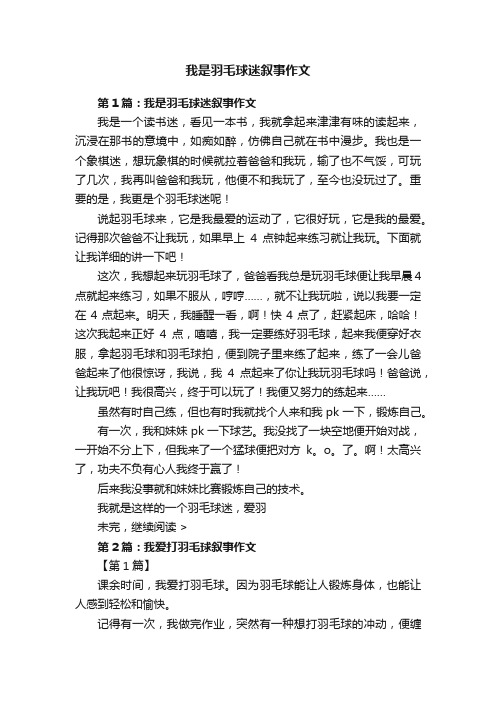 我是羽毛球迷叙事作文