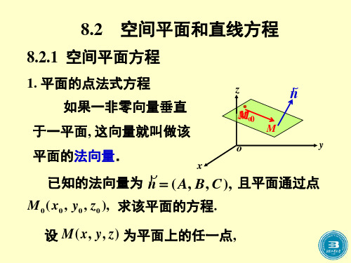8-2空间平面和直线方程