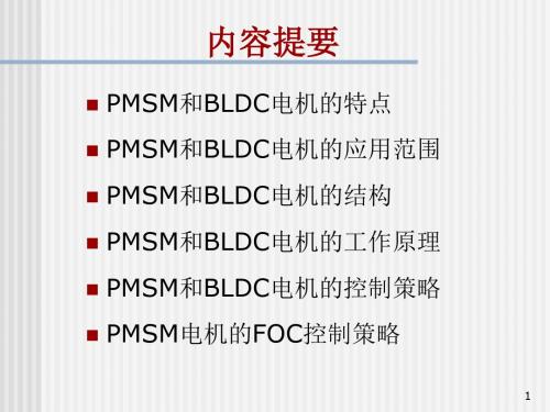 永磁同步电机工作原理及其控制策略PPT幻灯片课件