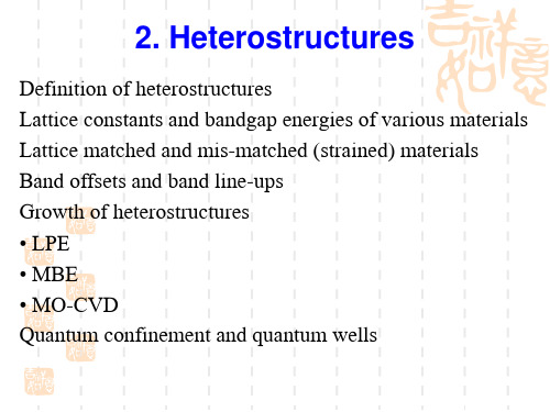 Ch2半导体光电子 Heterostructures