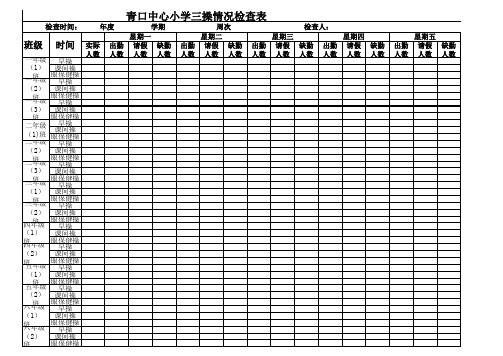 学校三操情况检查表