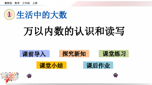 冀教版小学数学三年级上册《1.1 万以内数的认识和读写》课件