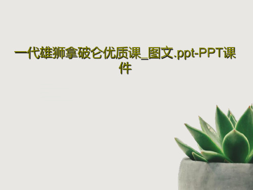 一代雄狮拿破仑优质课_图文.ppt-PPT课件PPT文档共38页