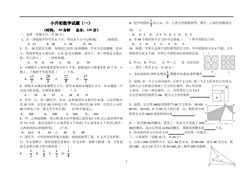 衡水市志臻中学小升初模拟数学试题(一)及答案