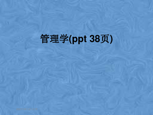 管理学(ppt 38页)