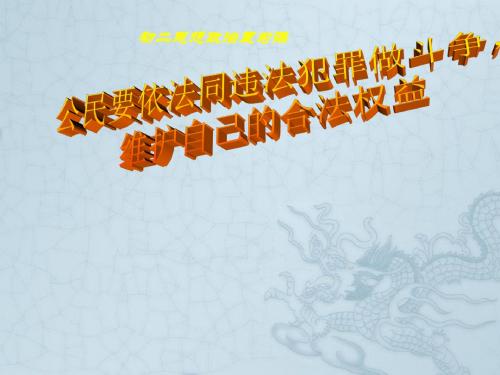 八年级政治下册 公民要依法同违法犯罪作斗争,维护自己的合法权益复习课课件 人教新课标版