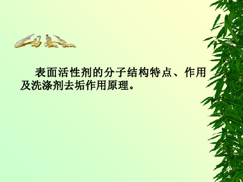 洗涤剂的去污原理与成分