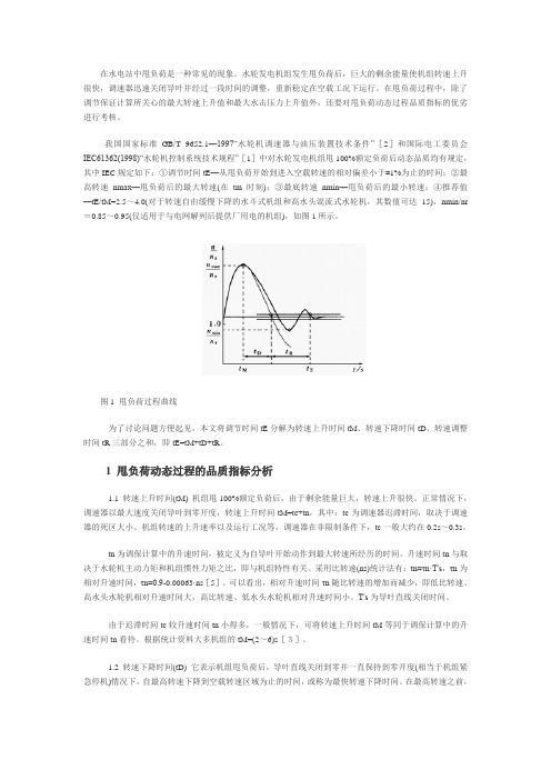 机组甩负荷过程分析