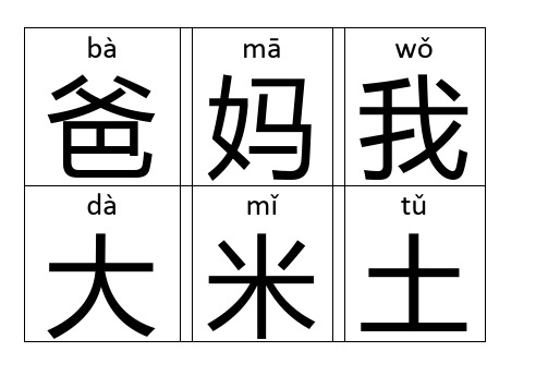 一年级带拼音识字卡