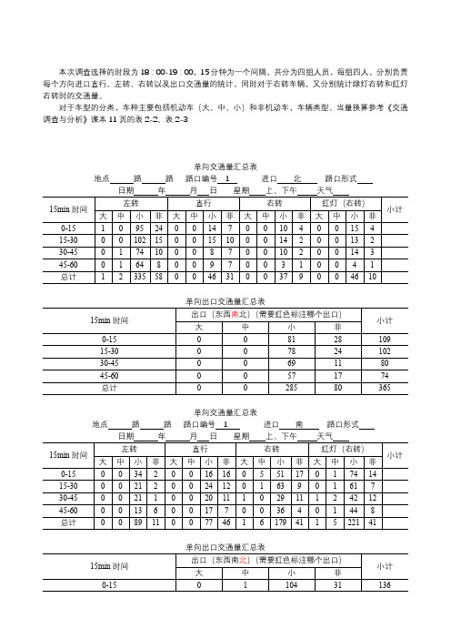 【精品】交通调查与分析 数据汇总与数据分析