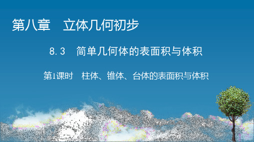 新教材人教A版必修第二册 8.3 第1课时 柱体、锥体、台体的表面积与体积 课件(45张)