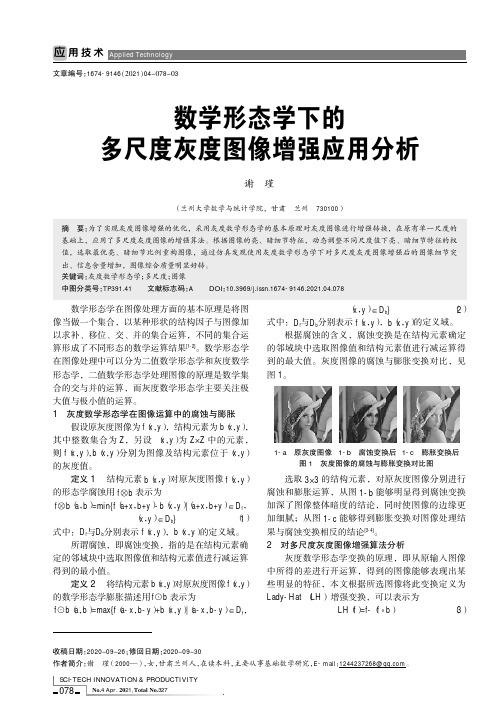 数学形态学下的多尺度灰度图像增强应用分析