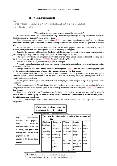 高考英语新题型任务型阅读专项训练(30篇)