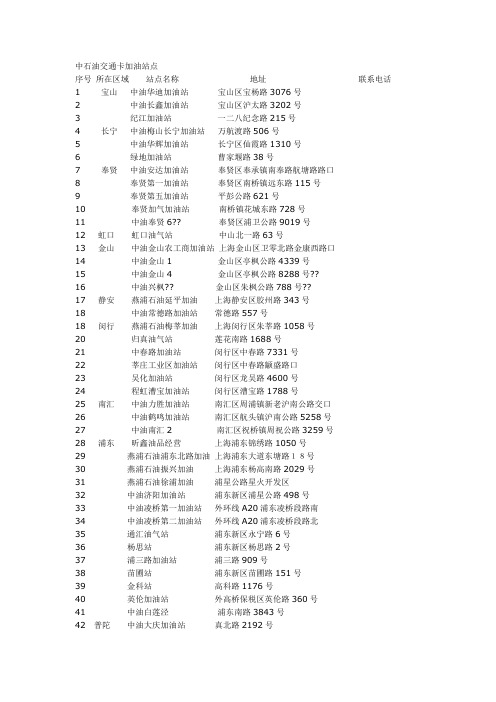 交通卡加油站点