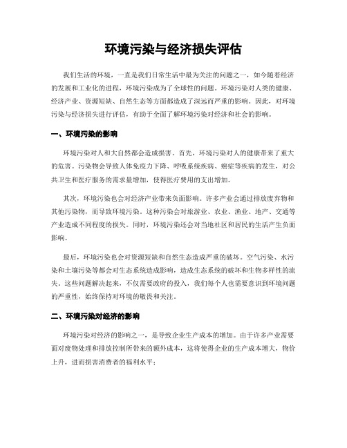 环境污染与经济损失评估