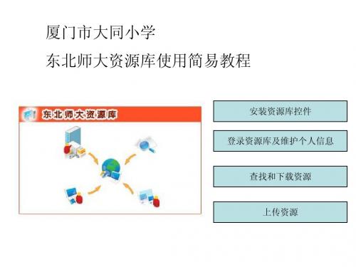 东北师大资源库使用教程