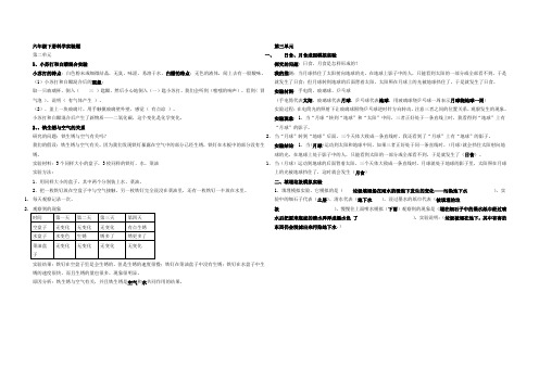 六年级科学上下册实验操作题