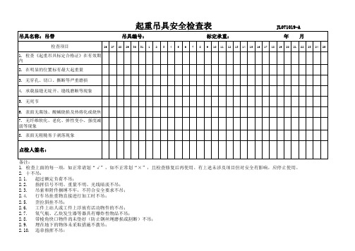 吊带点检表