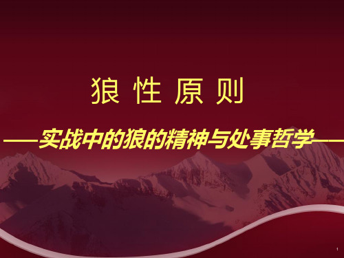 狼性原则――狼的处事哲学和精神PPT课件