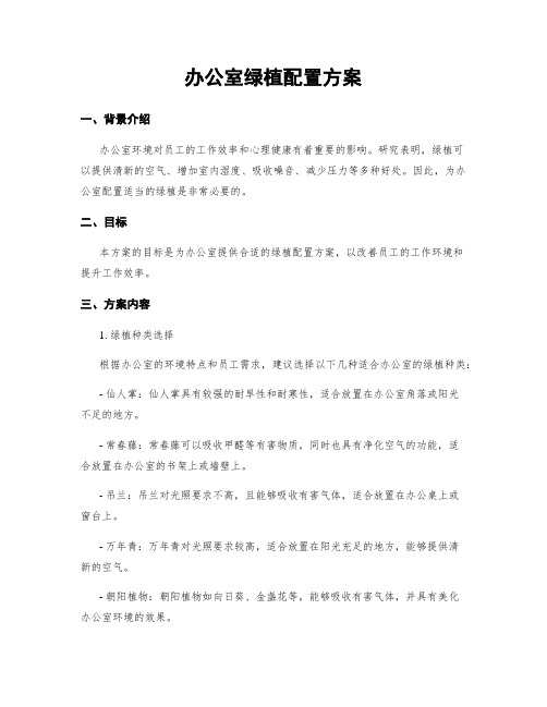 办公室绿植配置方案