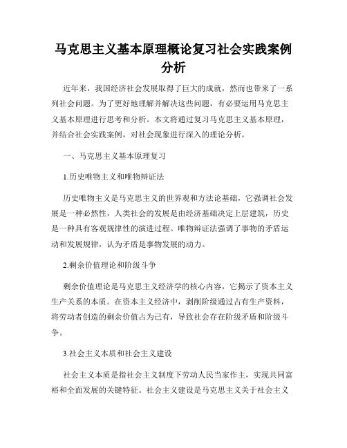 马克思主义基本原理概论复习社会实践案例分析