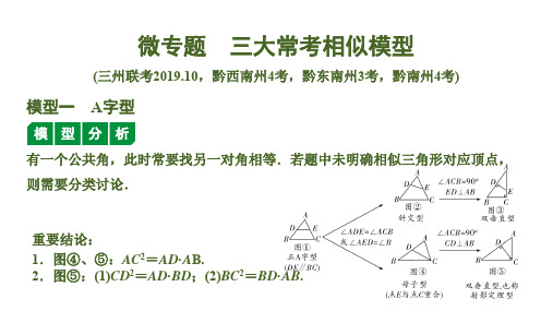 贵州省2020届中考数学大一轮素养突破 教师课件：微专题   三大常考相似模型