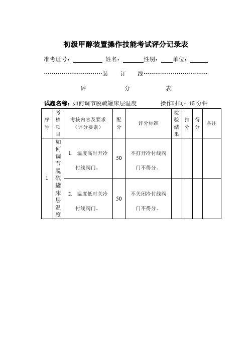 甲醇操作工实际题库(上报)