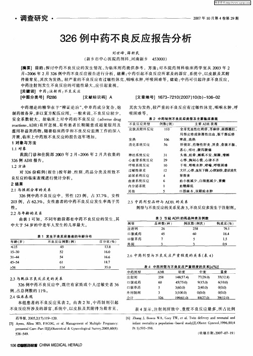 326例中药不良反应报告分析