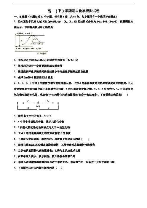 北京市房山区2020新高考高一化学下学期期末调研试题