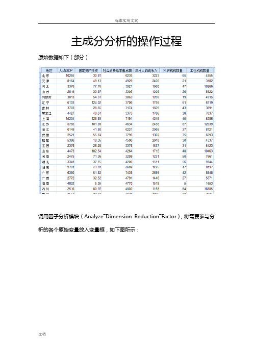 SPSS进行主成分分析报告报告材料地步骤(图文)