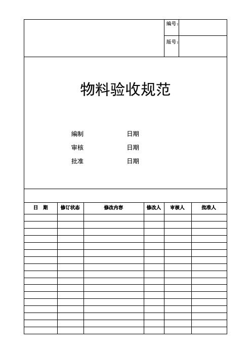 物料验收规范